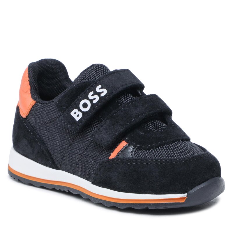 Sneakers Boss J09193 S Black 09B Klettverschluss Halbschuhe Jungen Kinderschuhe