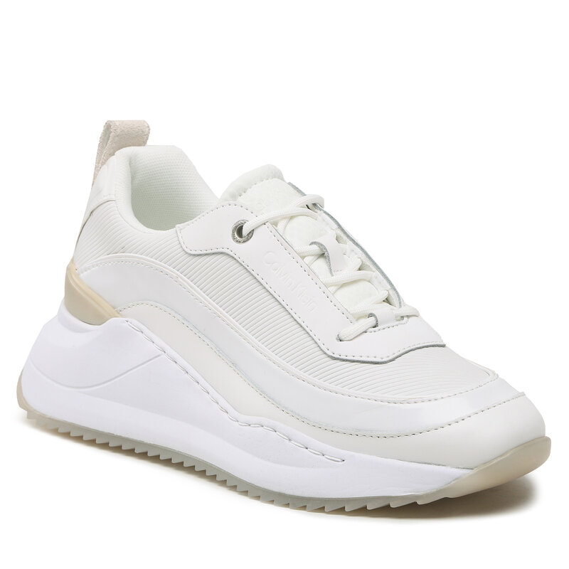 Sneakers Calvin Klein Interal Wedge Lace Up HW0HW01371 White/Feather Gray 0K9 Sneakers Halbschuhe Damenschuhe