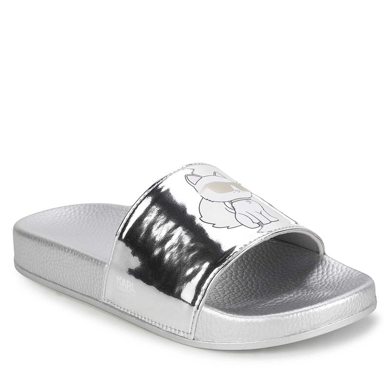 Pantoletten KARL LAGERFELD Z19095 Light Grey 16 Pantoletten Pantoletten und Sandaletten Mädchen Kinderschuhe