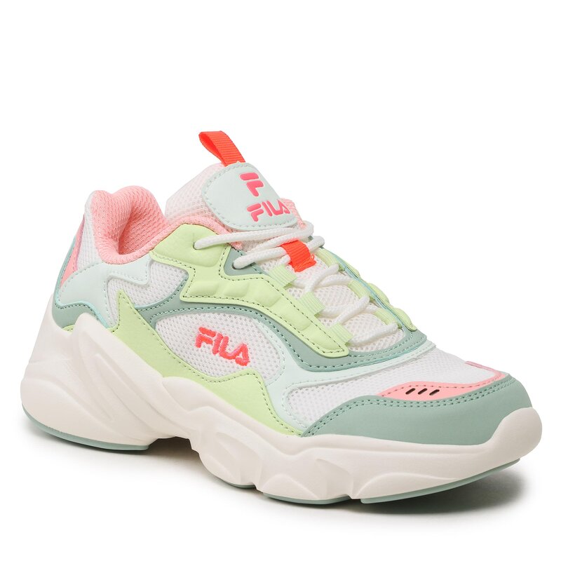 Sneakers Fila Collene Cb Kids FFK0083.13229 Marshmallow/Lime Cream Schnürschuhe Halbschuhe Mädchen Kinderschuhe