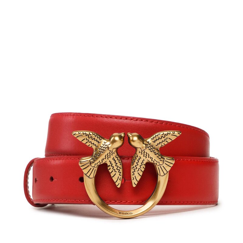 Damengürtel Pinko Love Berry H3 Belt PE 23 PLT01 100125 A0F1 Red R41Q Damengürtel Gürtel Leder-Galanterie Zubehör