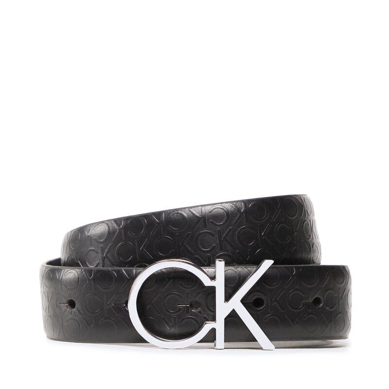 Damengürtel Calvin Klein Re-Lock Ck Logo Belt Debossed K60K610012 BAX Damengürtel Gürtel Leder-Galanterie Zubehör