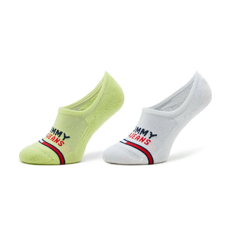2er-Set Unisex-Sneakersocken Tommy Jeans 701218958 Lime 008 Knöchelsocken Damen Socken Textilien Zubehör