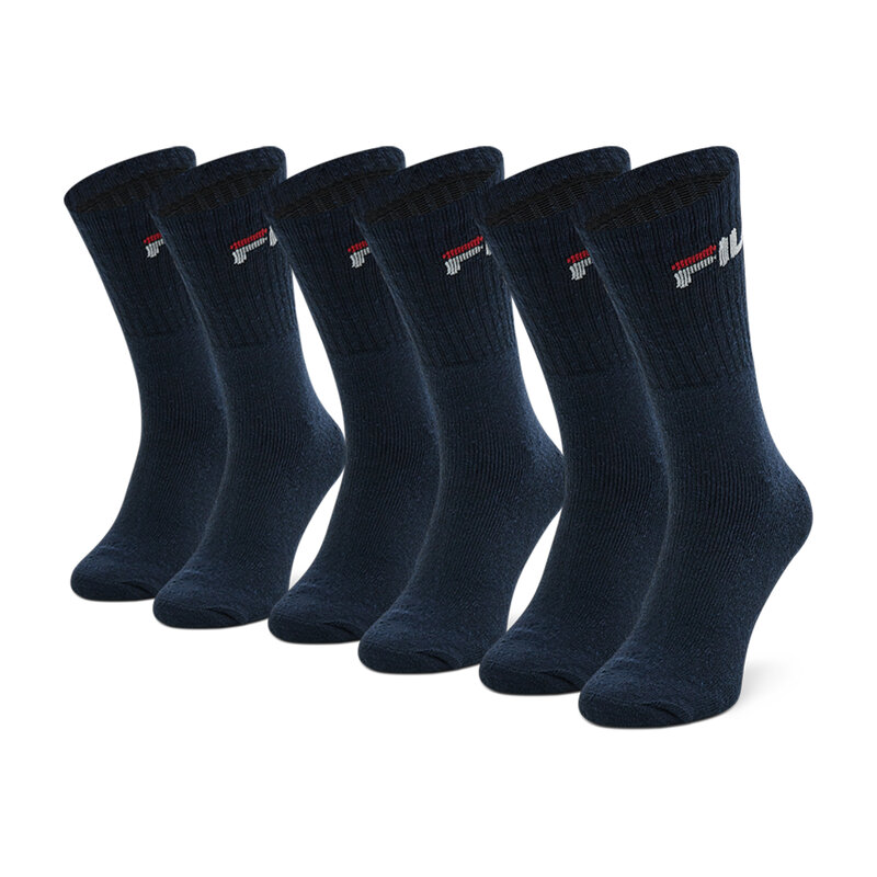 3er-Set hohe Unisex-Socken Fila F9505 Navy 321 Hohe Damen Socken Textilien Zubehör