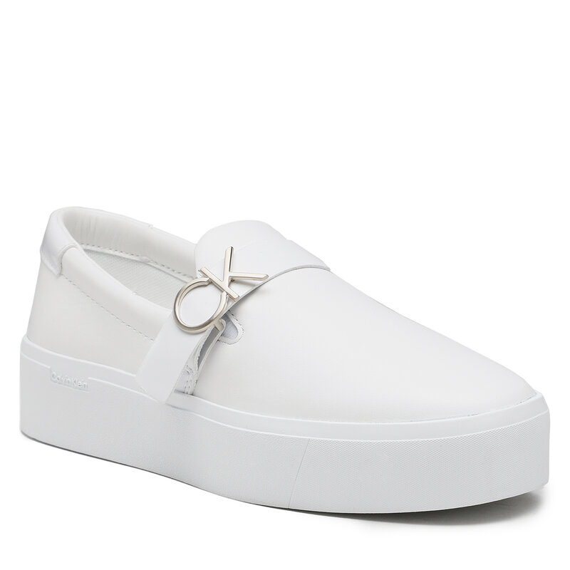 Sneakers Calvin Klein Flatform Cup Slip On W/Hw HW0HW01516 Triple White 0K4 Sneakers Halbschuhe Damenschuhe
