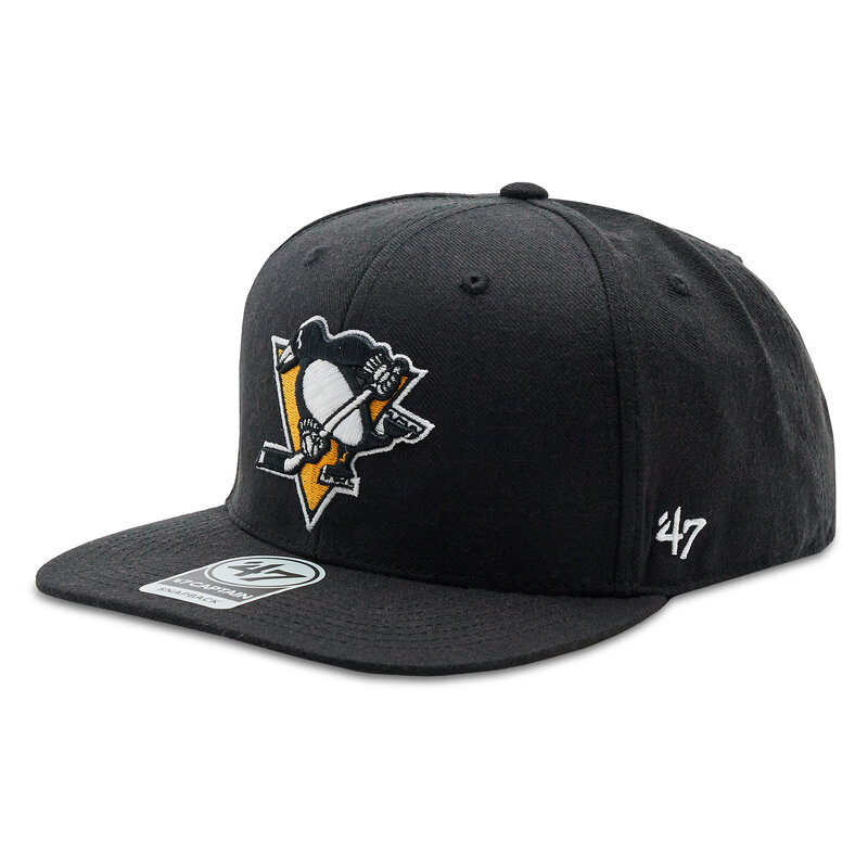 Cap 47 Brand NHL Pittsburgh Penguins No Shot '47 CAPTAIN H-NSHOT15WBP-BK Black Caps Damen Mützen Mützen Textilien Zubehör