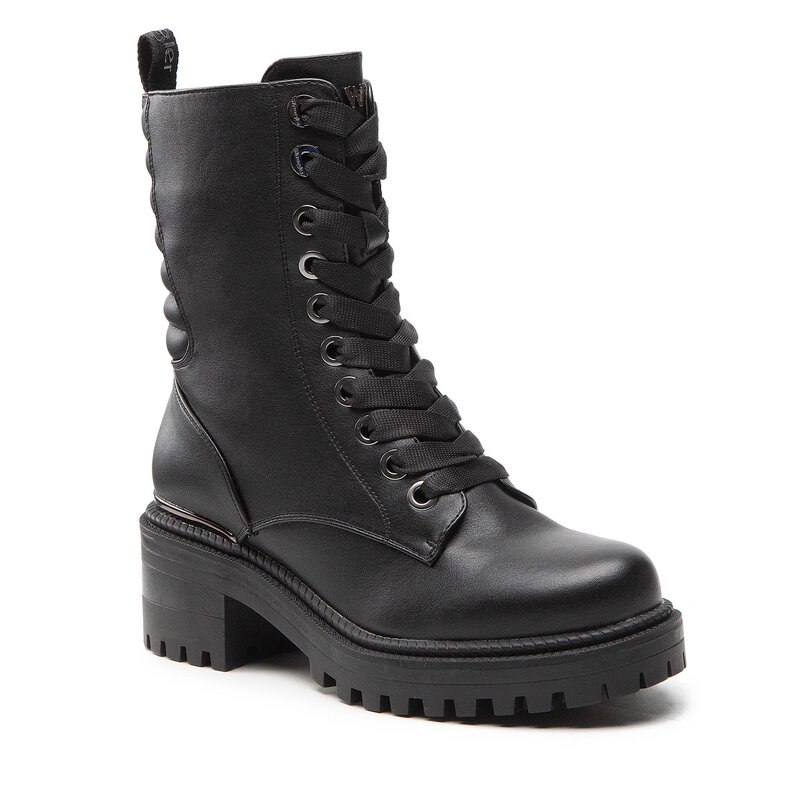 Stiefeletten Wrangler Ballantyne Moto Hi WL22624A Black 062 Boots Stiefel und andere Damenschuhe