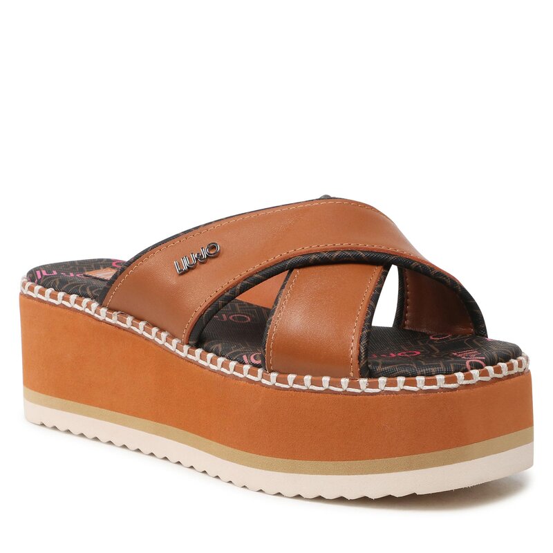 Pantoletten Liu Jo Aba 21 SA3103 PX298 Brandy S1892 Keilabsatz Pantoletten und Sandaletten Damenschuhe