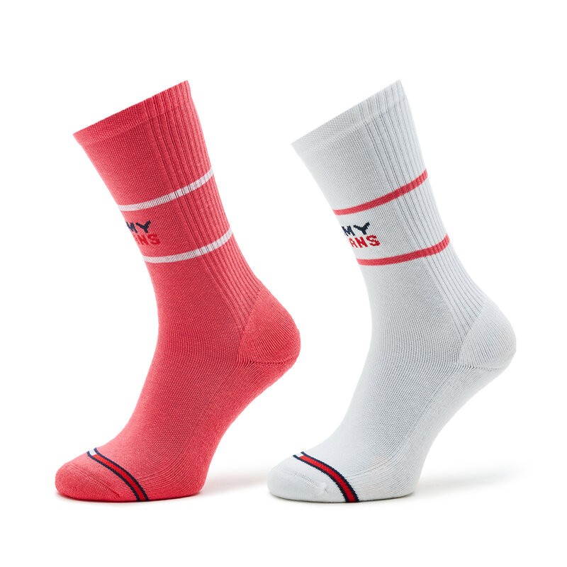 2er-Set Damen Sneakersocken Tommy Jeans 701218704 Pink 009 Hohe Damen Socken Textilien Zubehör