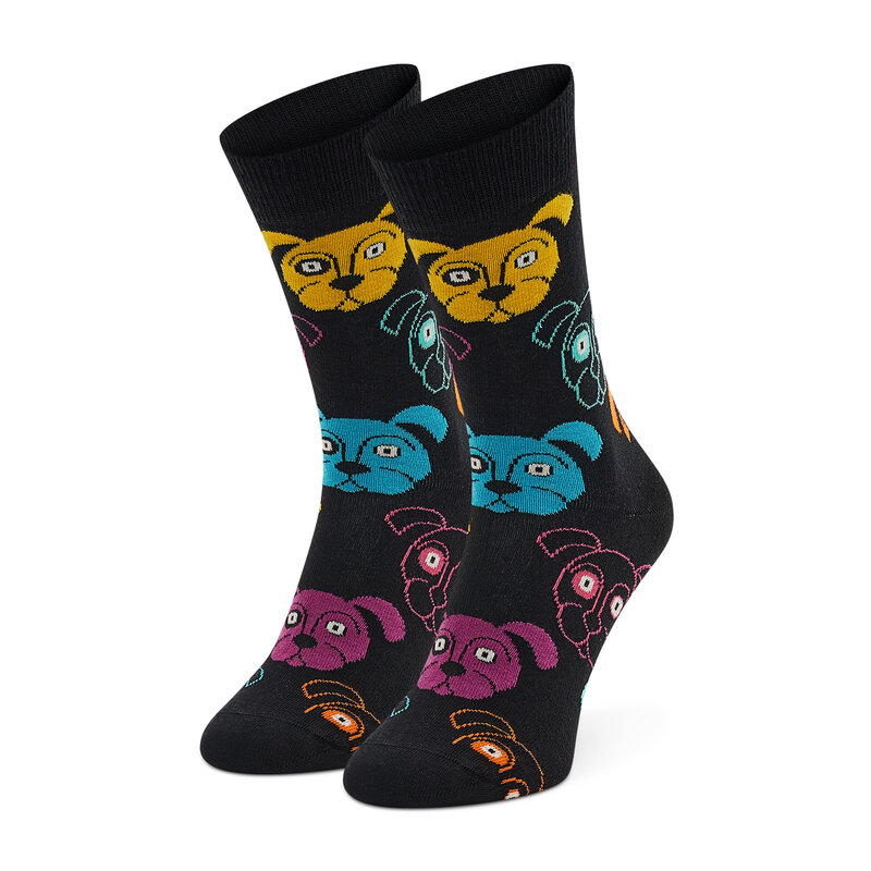 Hohe Unisex-Socken Happy Socks DOG01-9050 Schwarz Hohe Damen Socken Textilien Zubehör