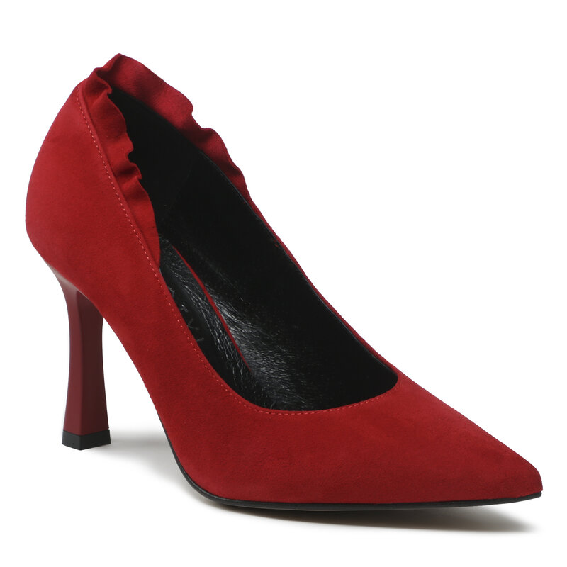 High Heels Kotyl 8505 Czerwony Zamsz High Heels Halbschuhe Damenschuhe