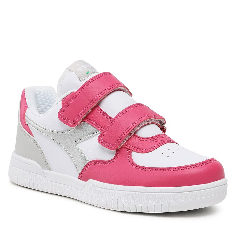 Sneakers Diadora Raport Low Ps 101.177721 01 D0290 Pink Yarrow/Silver Klettverschluss Halbschuhe Mädchen Kinderschuhe