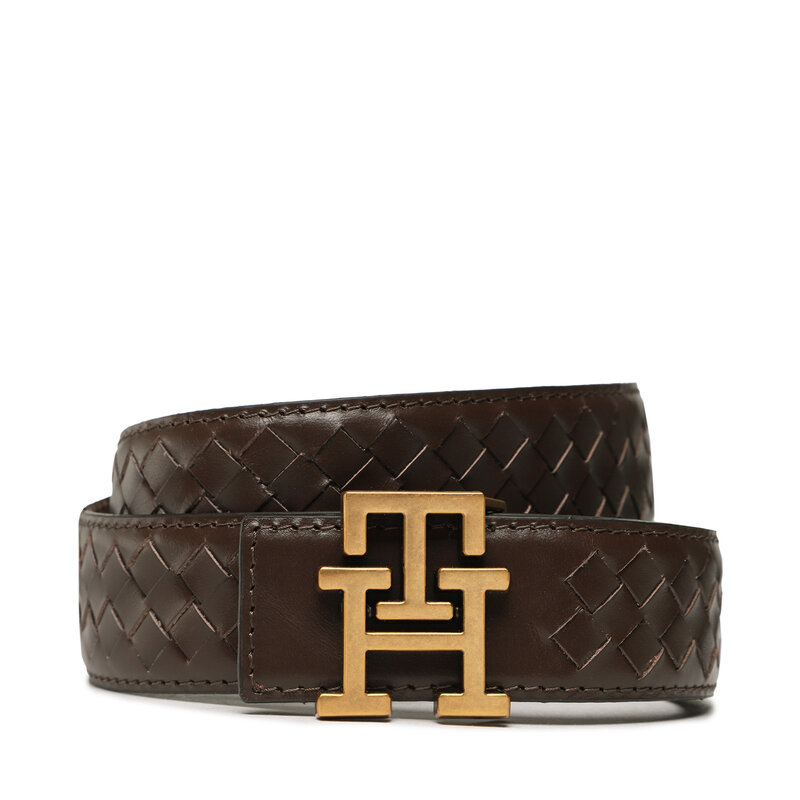Herrengürtel Tommy Hilfiger Th Plaque Woven 3.5 Rev AM0AM10853 GT8 Herrengürtel Gürtel Leder-Galanterie Zubehör
