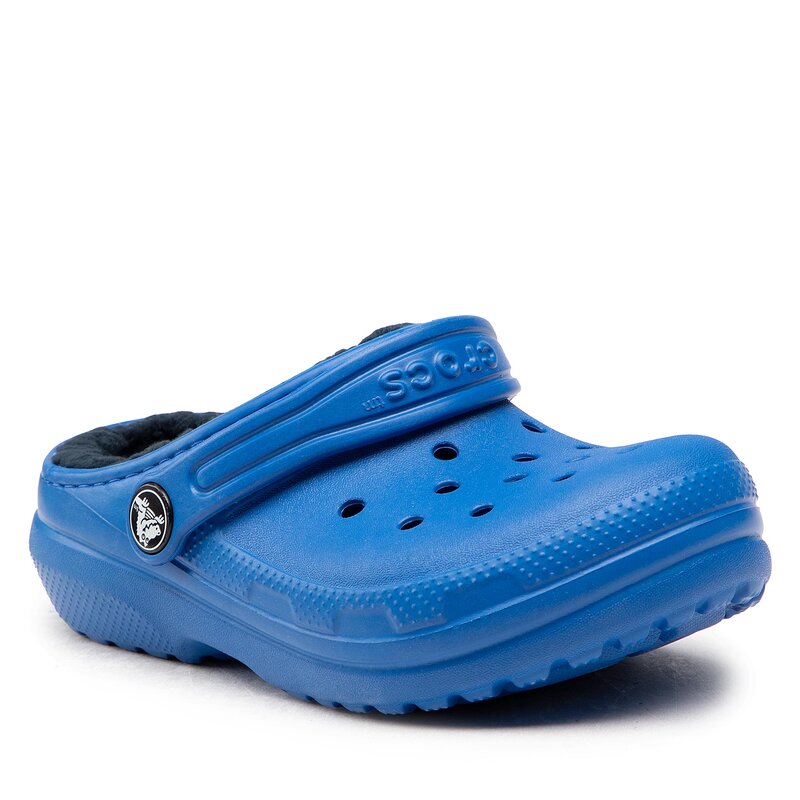 Pantoletten Crocs Classic Lined Clog K 207010 Blue Bolt Pantoletten Pantoletten und Sandaletten Jungen Kinderschuhe