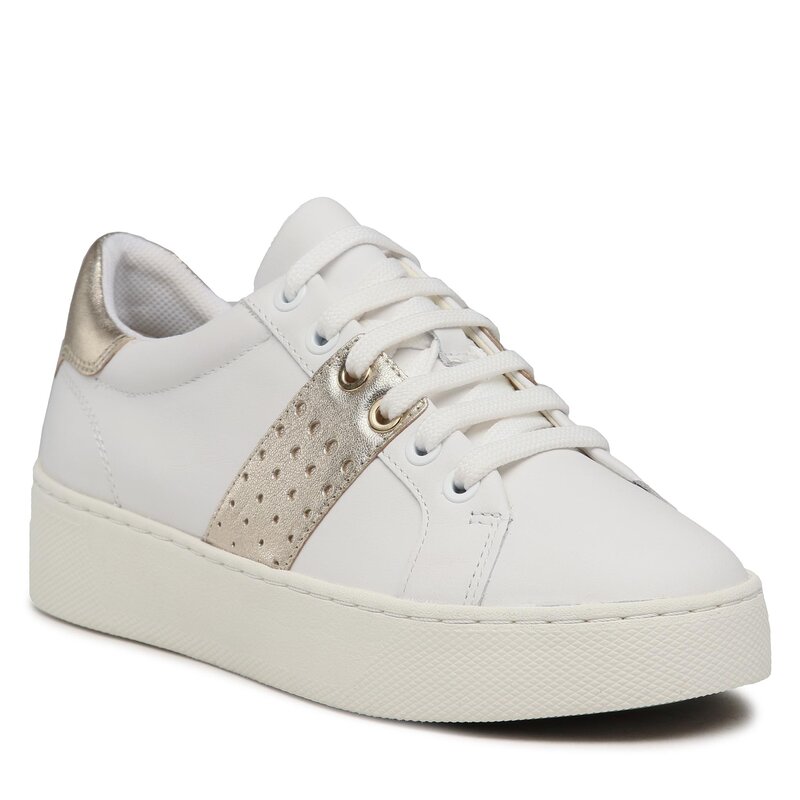 Sneakers Geox D Skyely B D35QXB 085Y2 C0232 White/Gold Sneakers Halbschuhe Damenschuhe