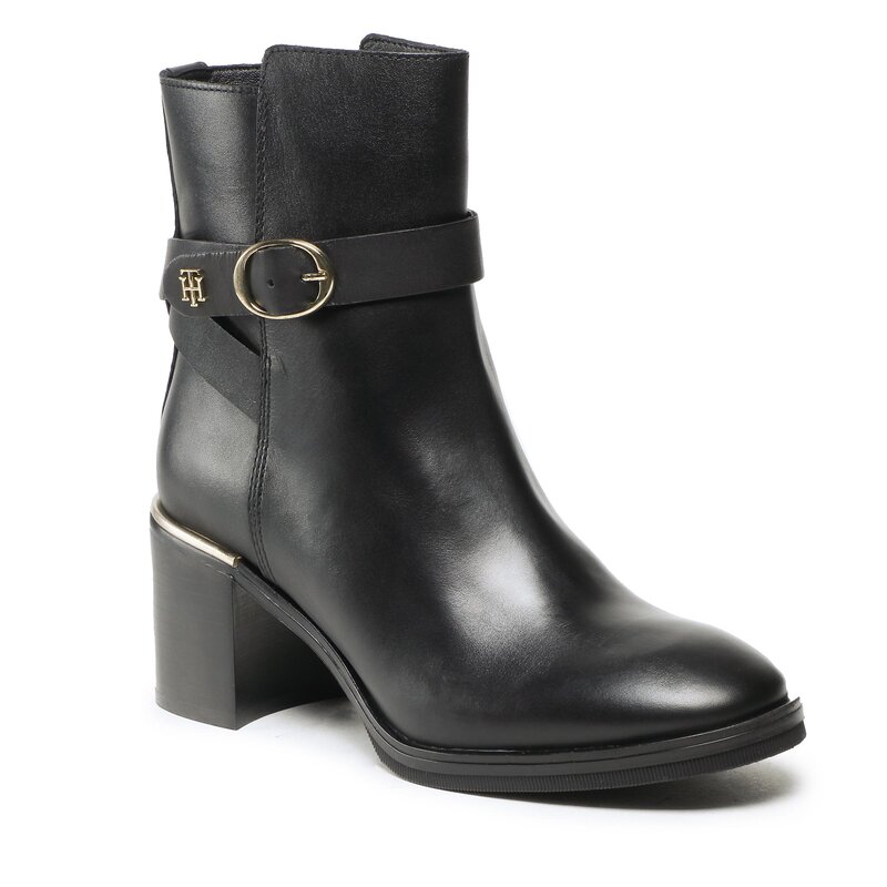 Stiefeletten Tommy Hilfiger Th Belt Heeled Boot FW0FW06766 Black BDS Boots Stiefel und andere Damenschuhe