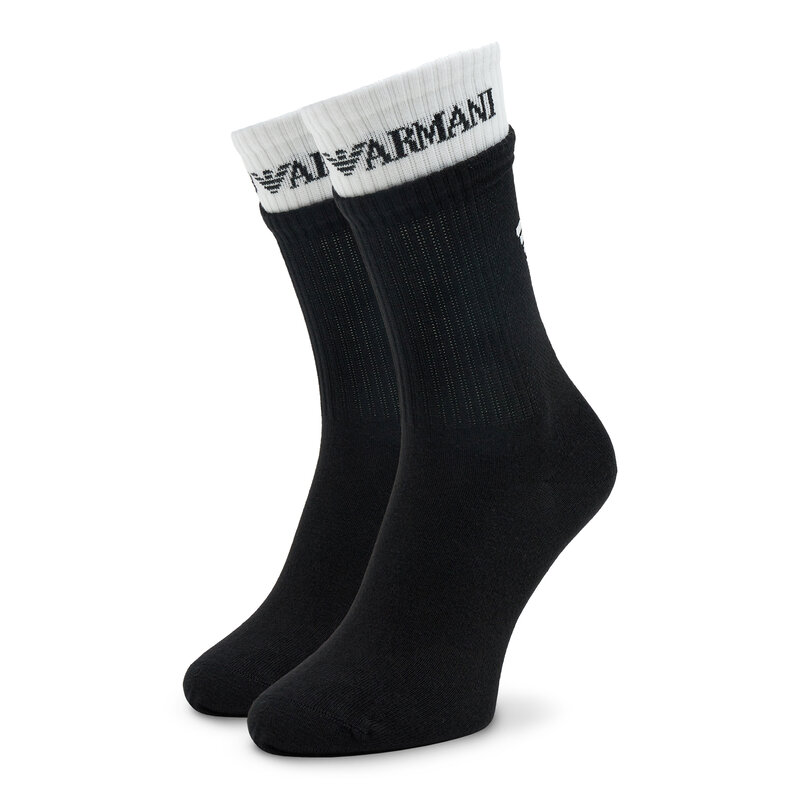 Hohe Herrensocken Emporio Armani 301122 3R306 00121 Nero/Bianco Hohe Herren Socken Textilien Zubehör