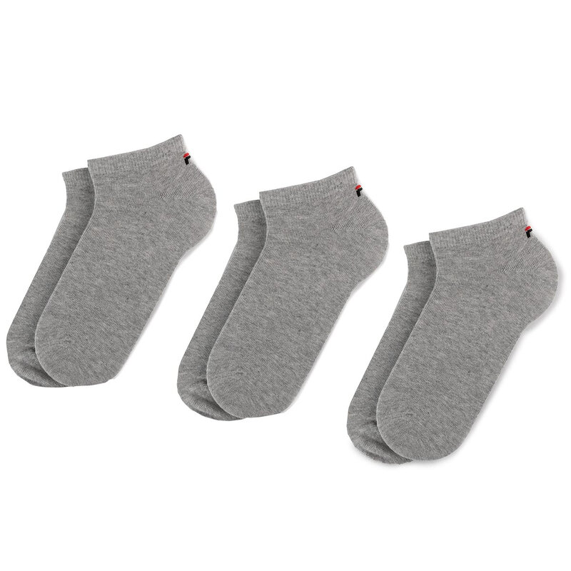 3er-Set niedrige Unisex-Socken Fila Calza F9100 Grey 400 Niedrige Damen Socken Textilien Zubehör