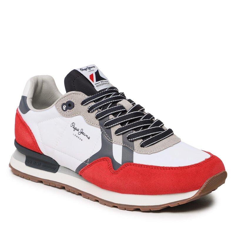 Sneakers Pepe Jeans Brit Man Print PMS30923 Red 255 Sneakers Halbschuhe Herrenschuhe