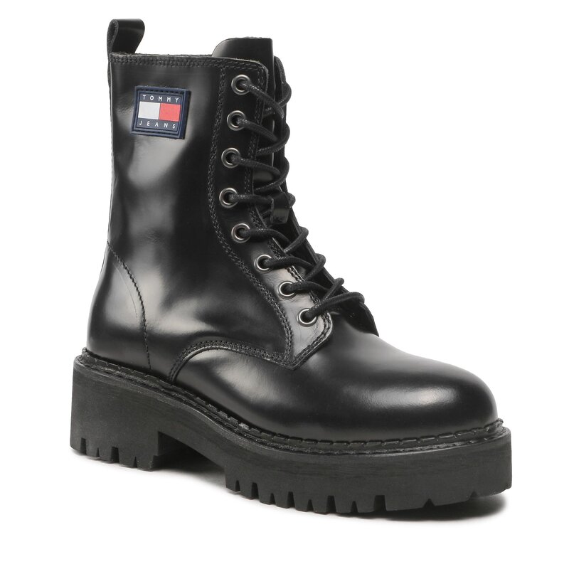 Schnürstiefeletten Tommy Jeans Urban Tommy Jeans Lace Up Boot EN0EN01995 Black BDS Trapperschuhe Stiefel und andere Damenschuhe
