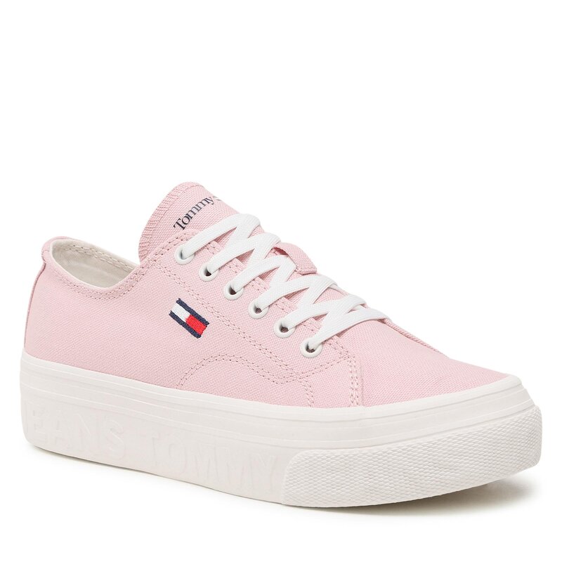 Sneakers aus Stoff Tommy Jeans Flatform EN0EN02173 Misty Pink TH2 Turnschuhe Halbschuhe Damenschuhe
