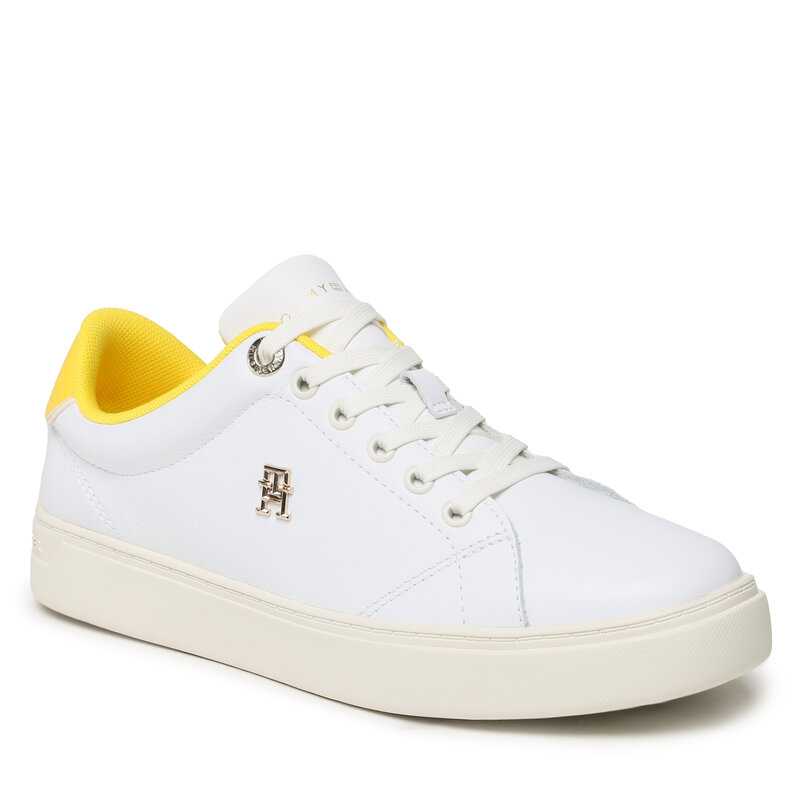 Sneakers Tommy Hilfiger Elevated Essential Court Sneaker FW0FW07377 White/Vivid Yellow 0LF Sneakers Halbschuhe Damenschuhe