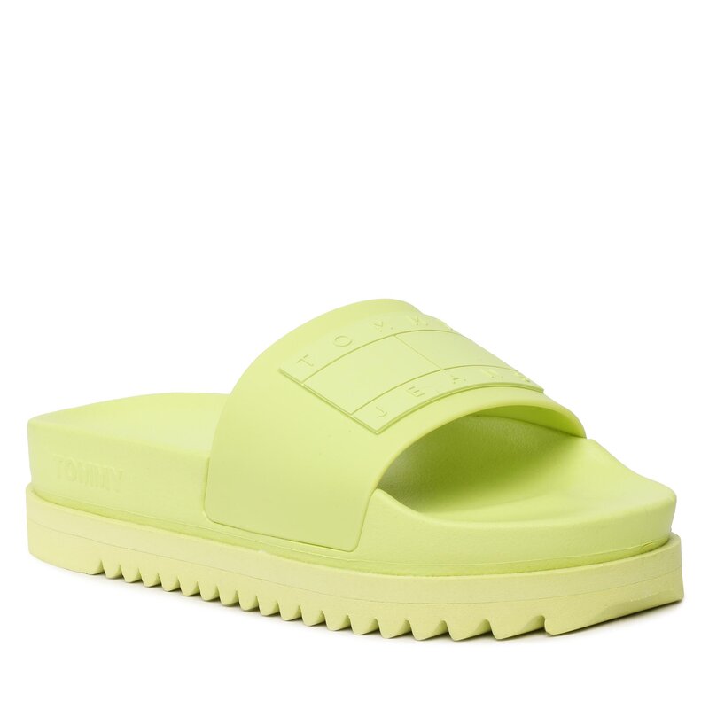 Pantoletten Tommy Jeans Elev Fltfrm Pl Sld EN0EN02110 Light Citrus MSA Alltägliche Pantoletten Pantoletten Pantoletten und Sandaletten Damenschuhe