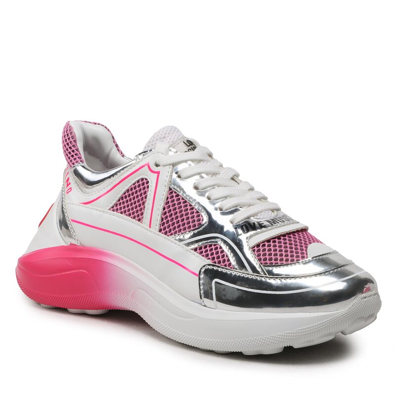 Sneakers LOVE MOSCHINO JA15016G1GIQ260A Mix Fux/Acc/Bian Sneakers Halbschuhe Damenschuhe