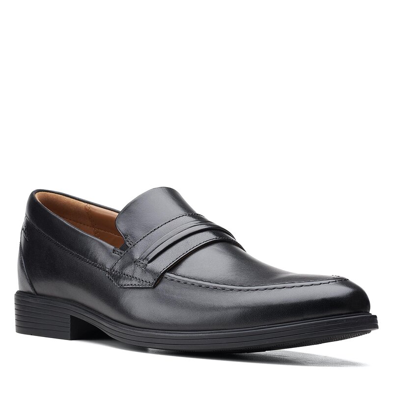 Halbschuhe Clarks Whiddon Loafer 26158005 Black Leather Halbschuhe Herrenschuhe