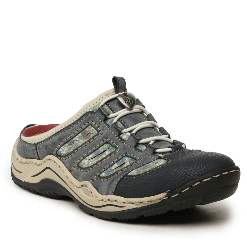 Pantoletten Rieker L0555-16 Blau Alltägliche Pantoletten Pantoletten Pantoletten und Sandaletten Damenschuhe