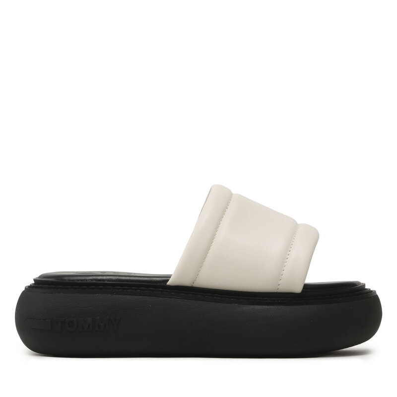 Pantoletten Tommy Jeans Volume Sandal EN0EN02076 Calico AEF Keilabsatz Pantoletten und Sandaletten Damenschuhe