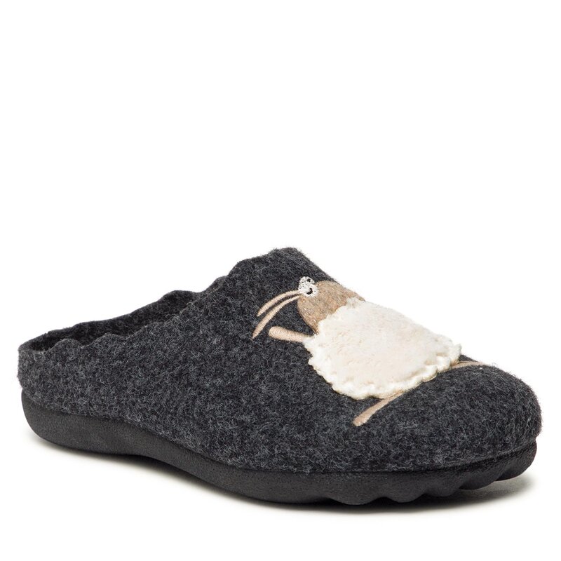 Hausschuhe Manitu 320088-01 Schwarz Hausschuhe Pantoletten und Sandaletten Damenschuhe