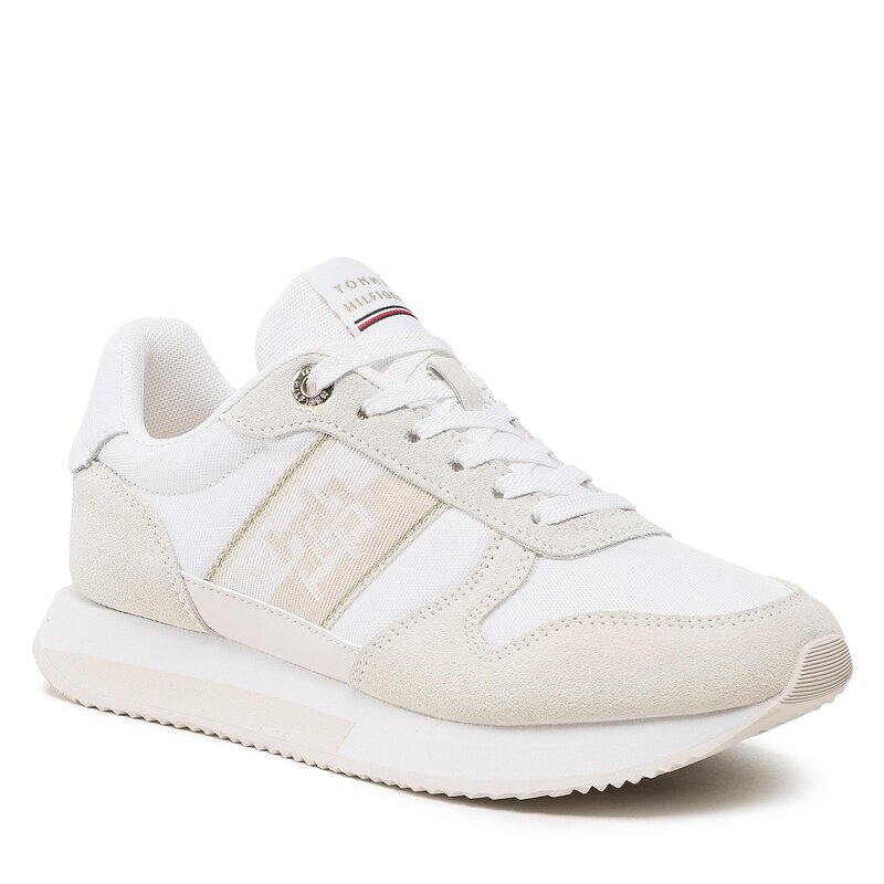 Sneakers Tommy Hilfiger Runner With Th Webbing FW0FW06948 White YBS Sneakers Halbschuhe Damenschuhe