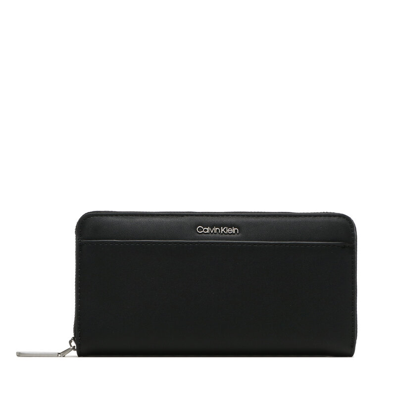 Große Damen Geldbörse Calvin Klein Ck Must Lg Z/A Wallet W/Slip K60K610949 BAX Damen Geldbörsen Geldbörse Leder-Galanterie Zubehör