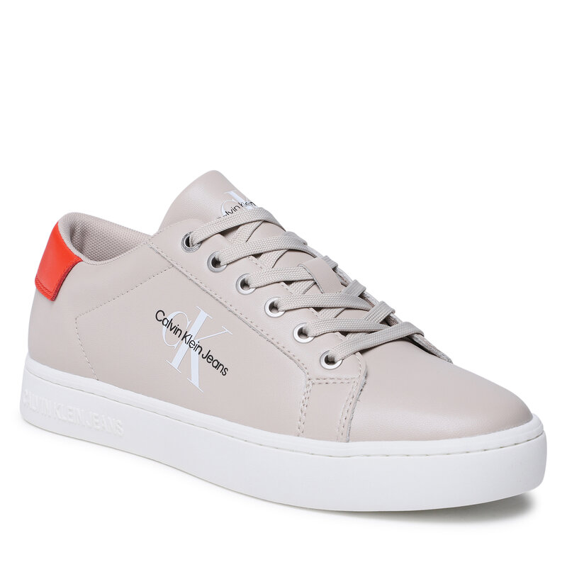 Sneakers Calvin Klein Jeans Classic Cupsole Laceup Low Lth YM0YM00491 Eggshell/Cherry Tomato ACF Sneakers Halbschuhe Herrenschuhe