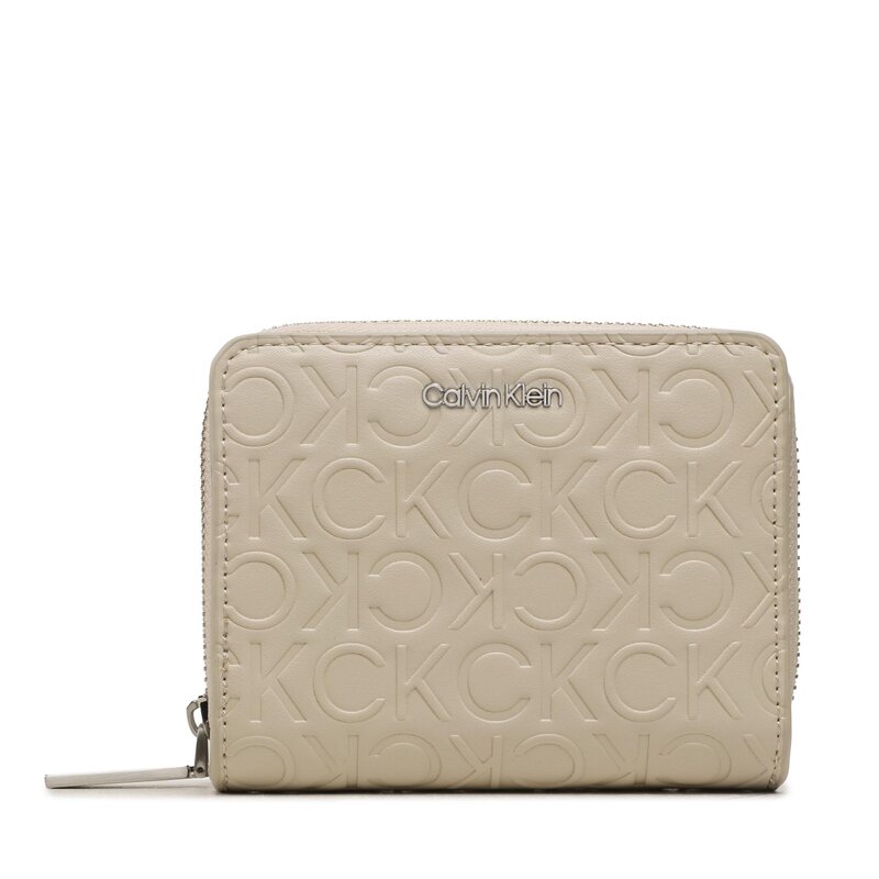 Kleine Damen Geldbörse Calvin Klein Ck Must Wallet W/Flap Md-Emb Mn K60K610950 PEA Damen Geldbörsen Geldbörse Leder-Galanterie Zubehör