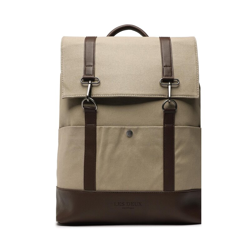 Rucksack Les Deux Warner Canvas Backpack LDM940036 Dark Sand/Coffee Brown 810844 Sportliche Taschen und Rucksäcke Zubehör