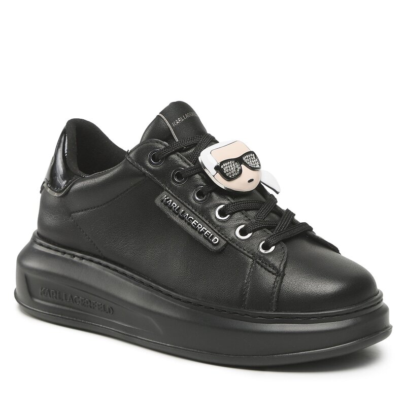Sneakers Karl Lagerfeld KL62576K Black Lthr/Mono Sneakers Halbschuhe Damenschuhe