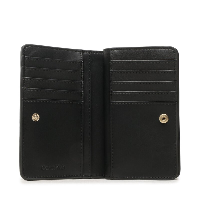 Große Damen Geldbörse Calvin Klein Re-Lock Bifold French Wallet Pbl K60K610962 BAX Damen Geldbörsen Geldbörse Leder-Galanterie Zubehör AR10425