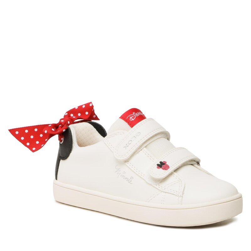 Sneakers Geox J Kathe G. E J35EUE 000BC C1001 S White Klettverschluss Halbschuhe Mädchen Kinderschuhe