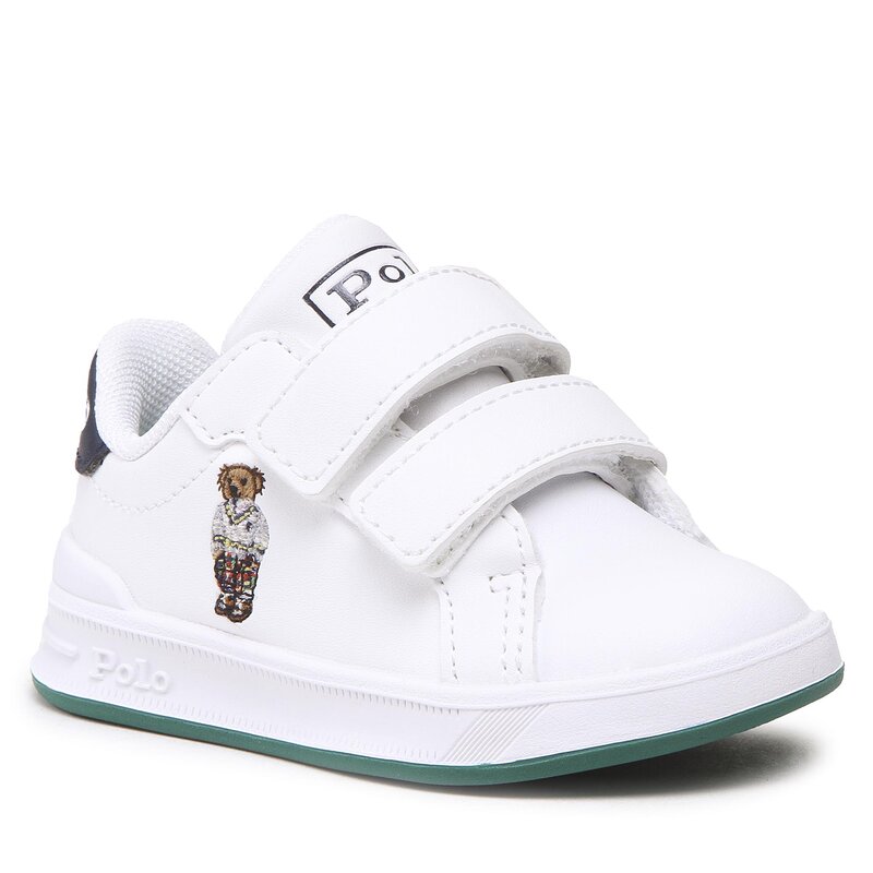 Sneakers Polo Ralph Lauren Heritage Court Ii Bear Ez RF104113 White Smooth/Green/Navy w/ Preppy Bear Halbschuhe Mädchen Kinderschuhe