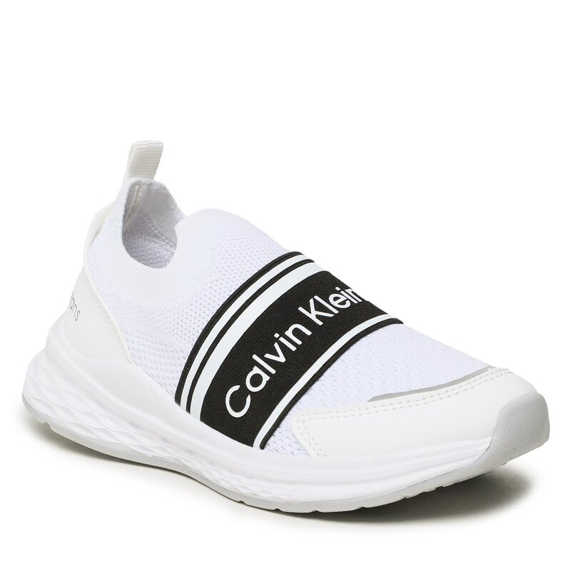 Sneakers Calvin Klein Jeans Low Cut Easy-On Sneaker V3B9-80594-0308 M White 100 Rutschschuhe Halbschuhe Mädchen Kinderschuhe