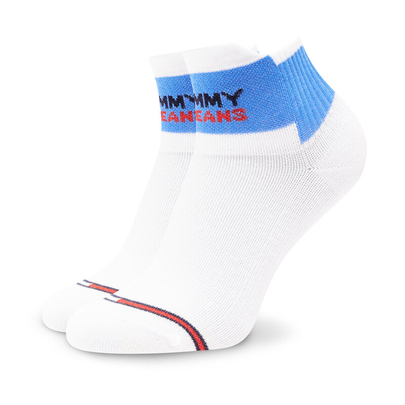 Hohe Unisex-Socken Tommy Jeans 701220288 White/Blue 003 Hohe Damen Socken Textilien Zubehör