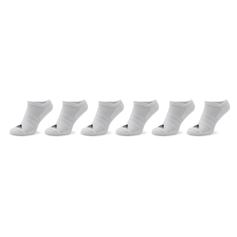 6er-Set niedrige Unisex-Socken adidas Cushioned Sportswear HT3433 White/Black Niedrige Damen Socken Textilien Zubehör