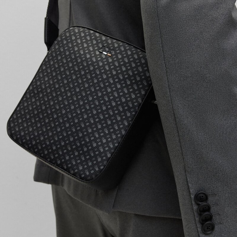 Umhängetasche Boss 50492010 Black 01 Herren Jugendtaschen Leder-Galanterie Zubehör PU11640