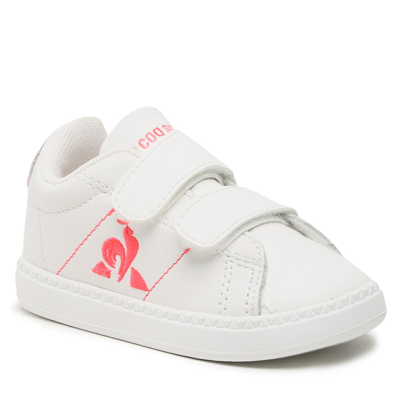 Sneakers Le Coq Sportif Courtclassic Inf Girl Fluo 2310275 Optical White Klettverschluss Halbschuhe Mädchen Kinderschuhe