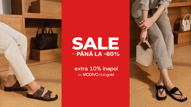 SALE PÂNĂ LA -60% + extra 10% înapoi cu MODIVOclub gold