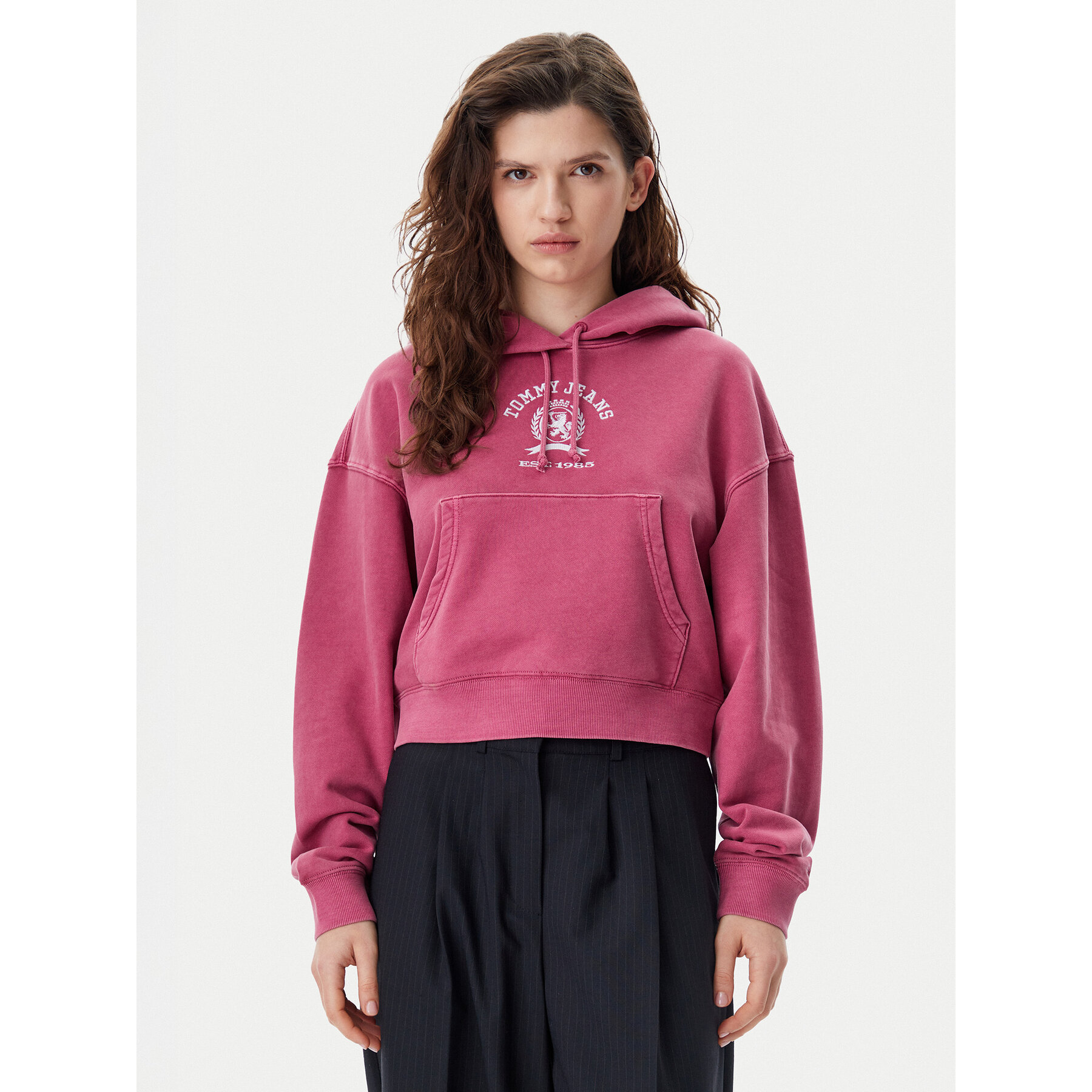 Tommy Jeans Sweatshirt Varsity DW0DW20311 Rosa Boxy Fit