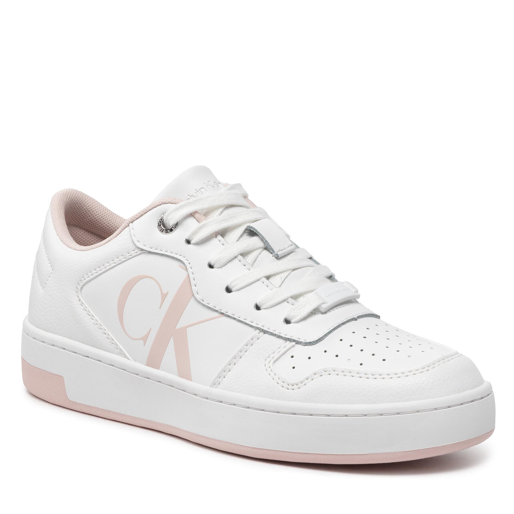 Sneakers Calvin Klein Jeans Cupsole Laceup Basket Low Lth YW0YW00692 White/Pink Blush 0K6 CALVIN KLEIN JEANS imagine noua