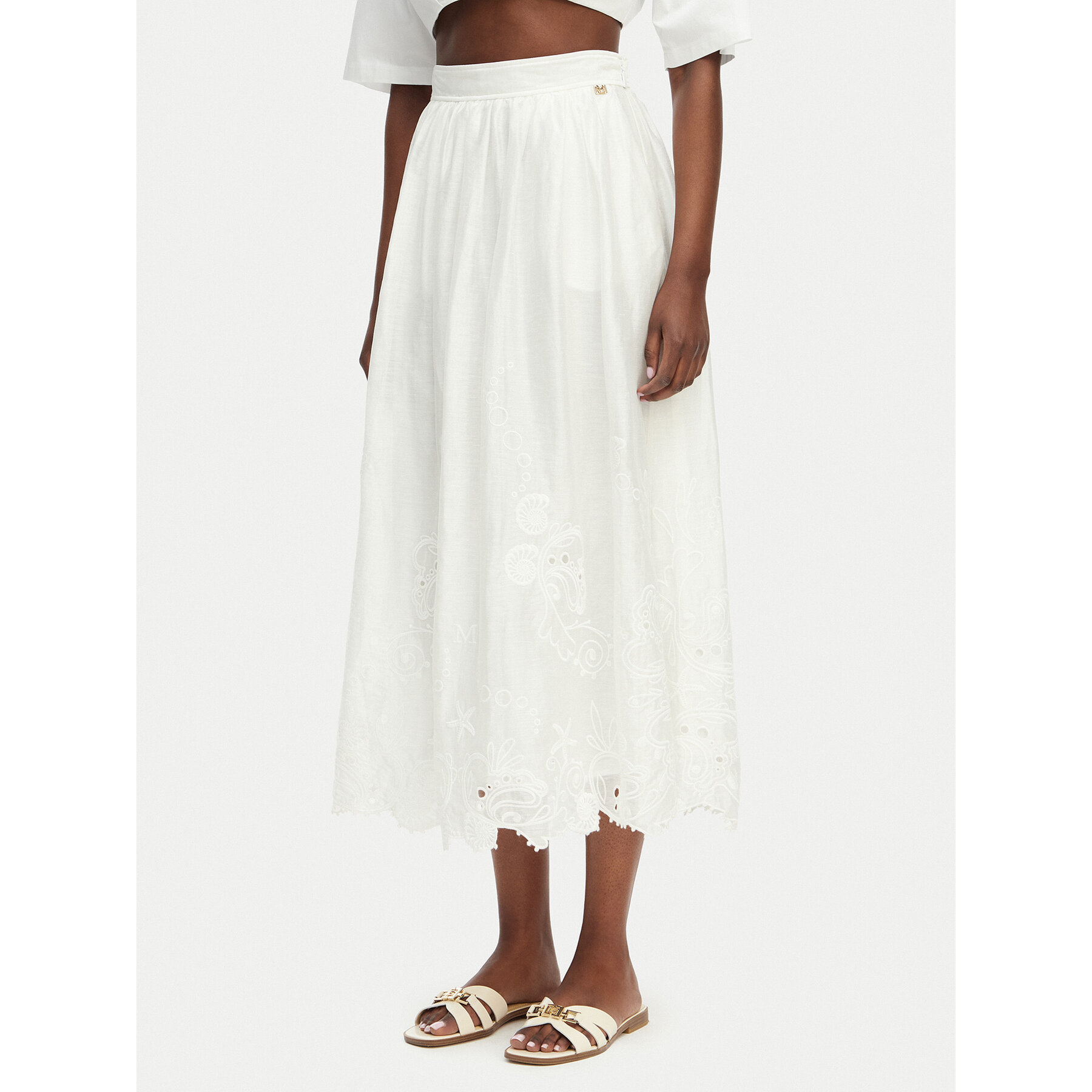 Marciano Guess Trapezförmiger Rock G6GD27 W2869 Creme Regular Fit